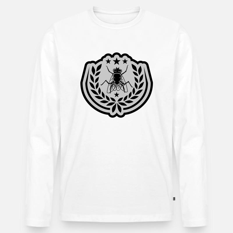 Design Stubenfliege Sterne Lorbeerkranz - Männer Premium Bio Langarmshirt - Weiß