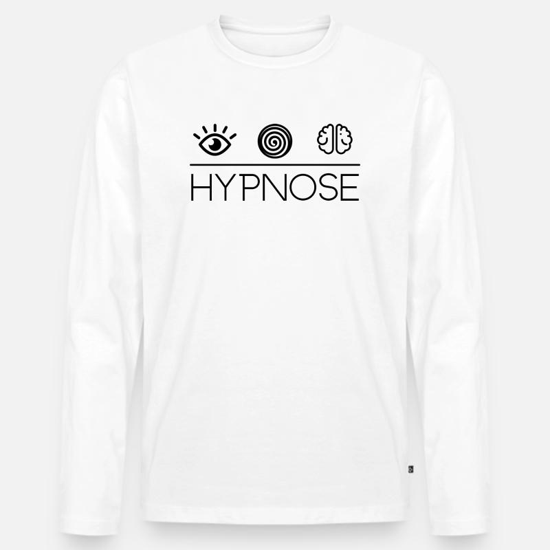 Hypnose T-Shirts Pullover Geschenkideen - Männer Premium Bio Langarmshirt - Weiß