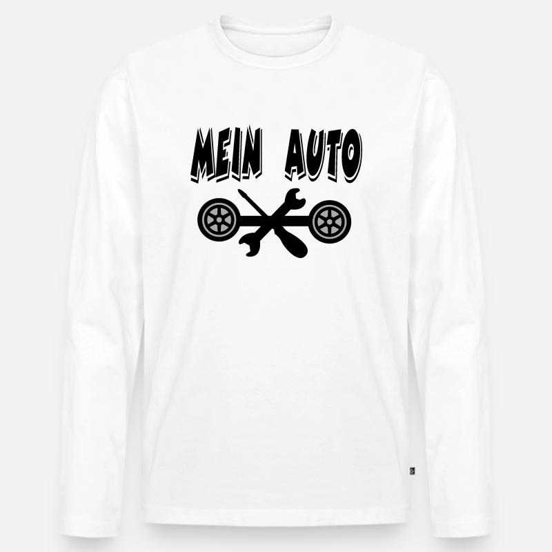 Auto - Männer Premium Bio Langarmshirt - Weiß