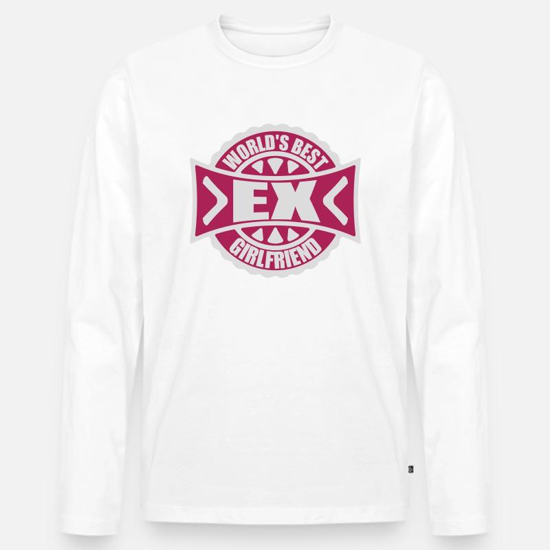 worlds best ex girlfriend - Männer Premium Bio Langarmshirt - Weiß