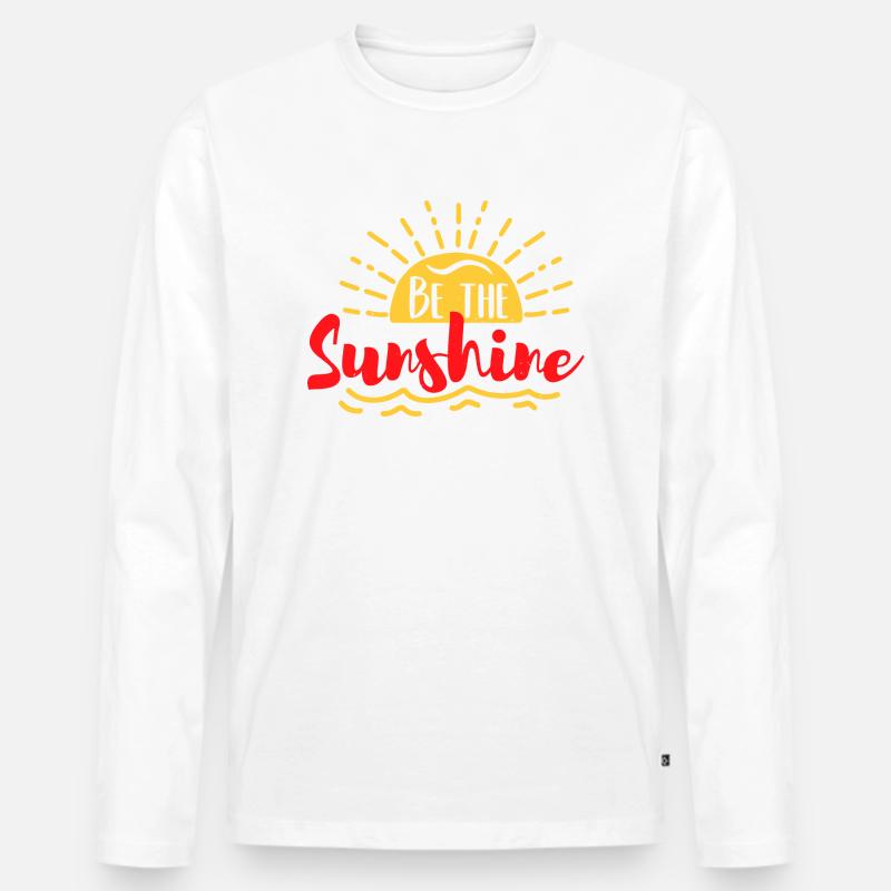SEI DER SONNENSCHEIN - Männer Premium Bio Langarmshirt - Weiß