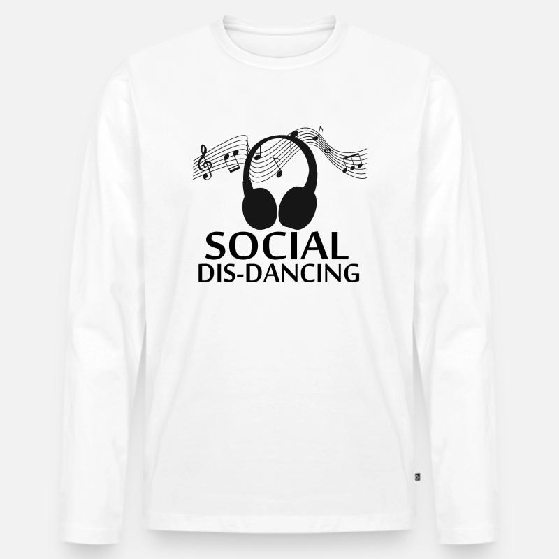 Dancing Dance Music - Männer Premium Bio Langarmshirt - Weiß