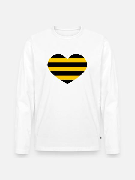 Rodent heart - Men's Premium Organic Long Sleeve Shirt - white