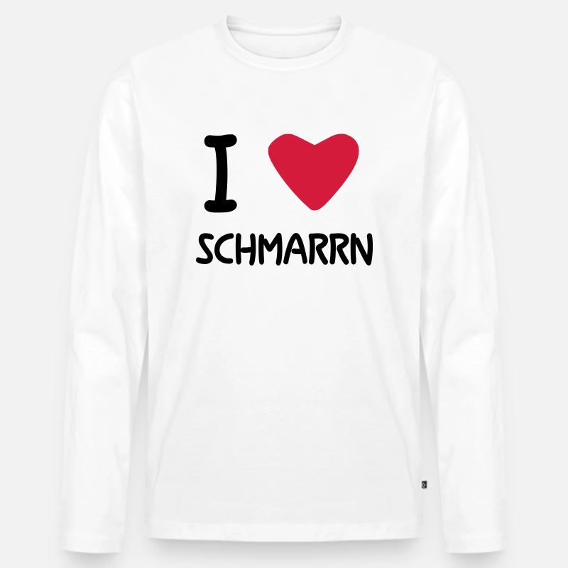 I love Schmarrn - Männer Premium Bio Langarmshirt - Weiß