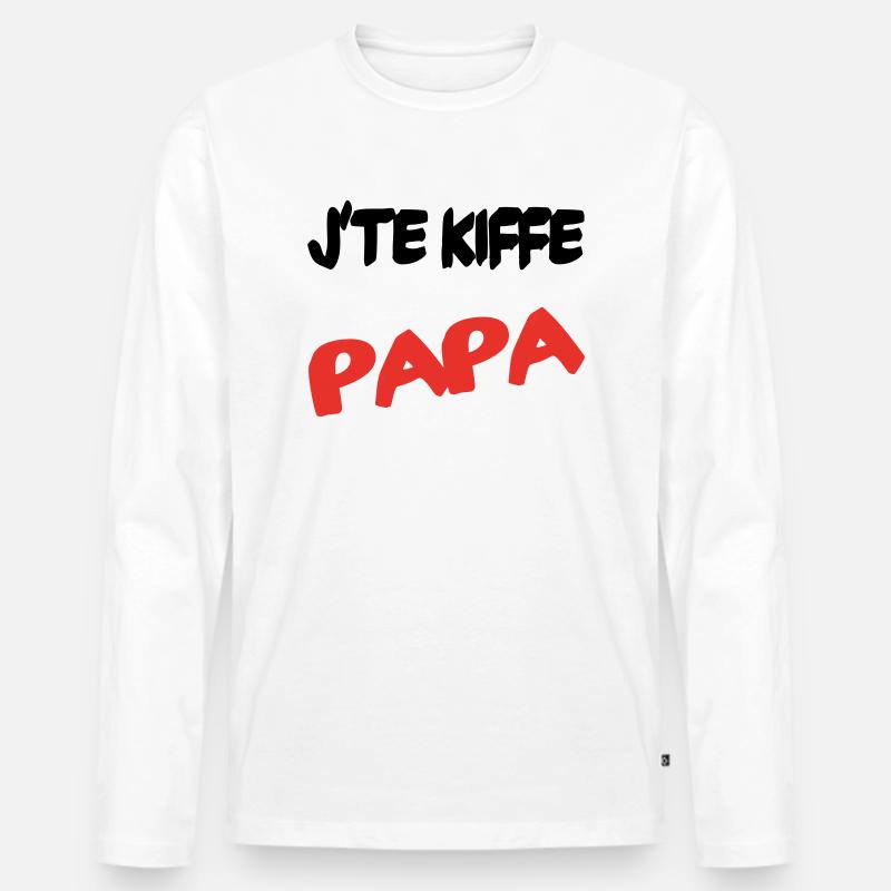 Ich liebe dich, Papa - Männer Premium Bio Langarmshirt - Weiß