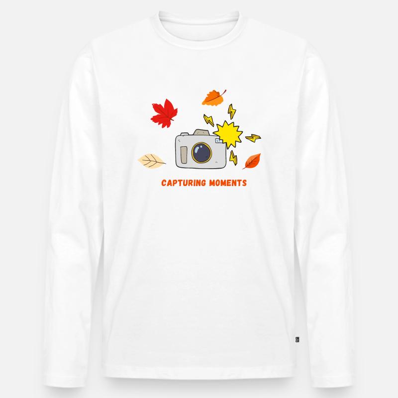 Der Herbst ist da - Männer Premium Bio Langarmshirt - Weiß
