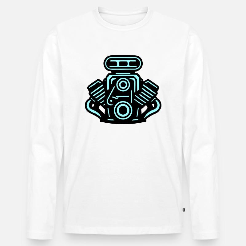 Motor Auto Symbol Tuning - Männer Premium Bio Langarmshirt - Weiß