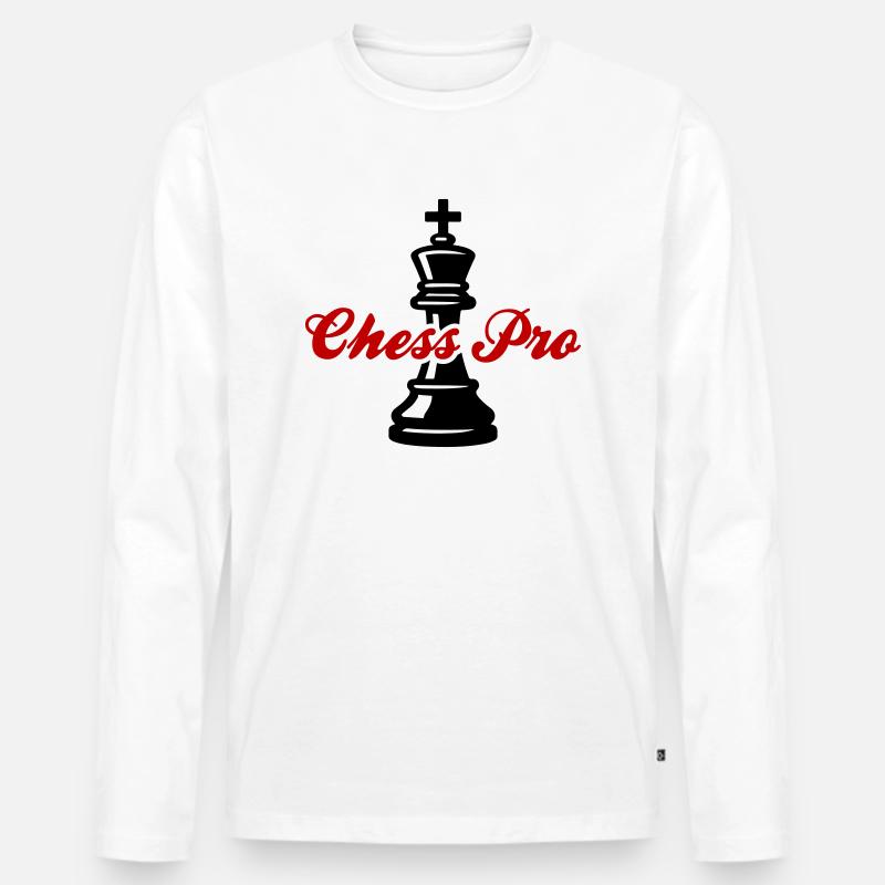 Chess Pro Schach - Männer Premium Bio Langarmshirt - Weiß