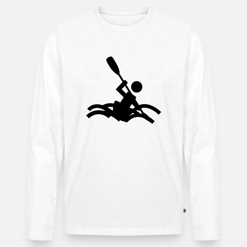 Kayak - Männer Premium Bio Langarmshirt - Weiß