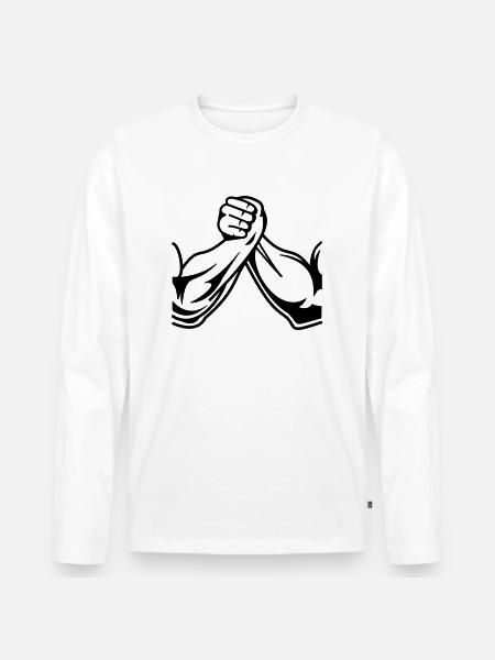 Armwrestling arms 01 - Men's Premium Organic Long Sleeve Shirt - white