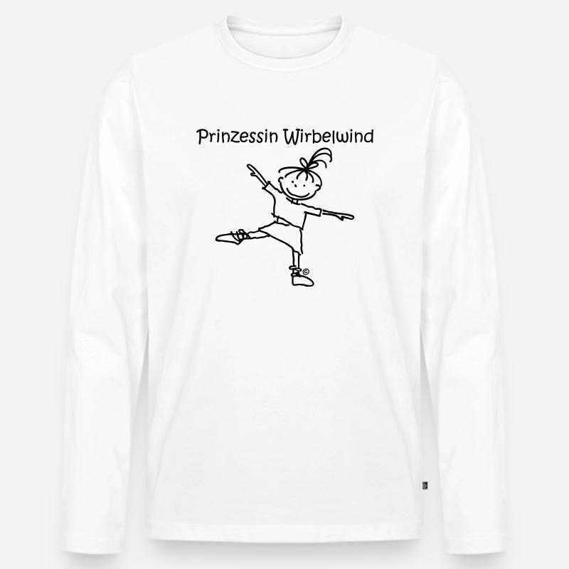 Prinzessin Wirbelwind - Männer Premium Bio Langarmshirt - Weiß