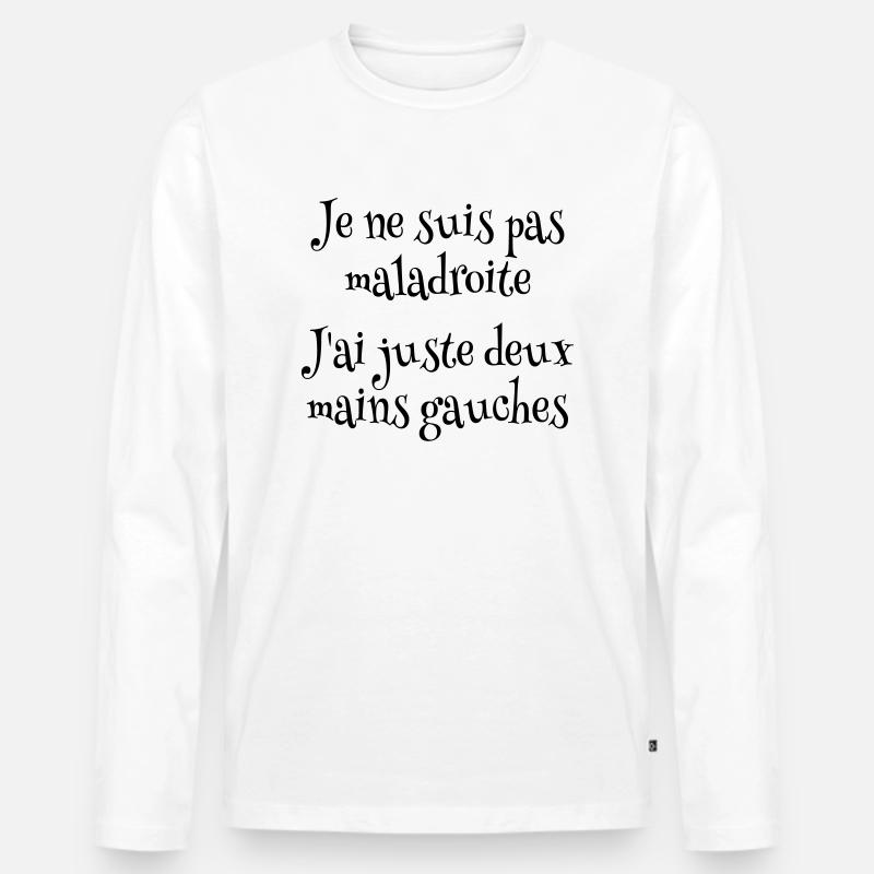 Je ne suis pas maladroite - Männer Premium Bio Langarmshirt - Weiß