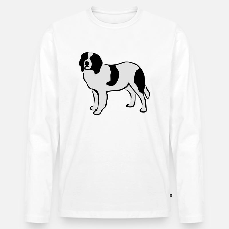 Landseer - Männer Premium Bio Langarmshirt - Weiß