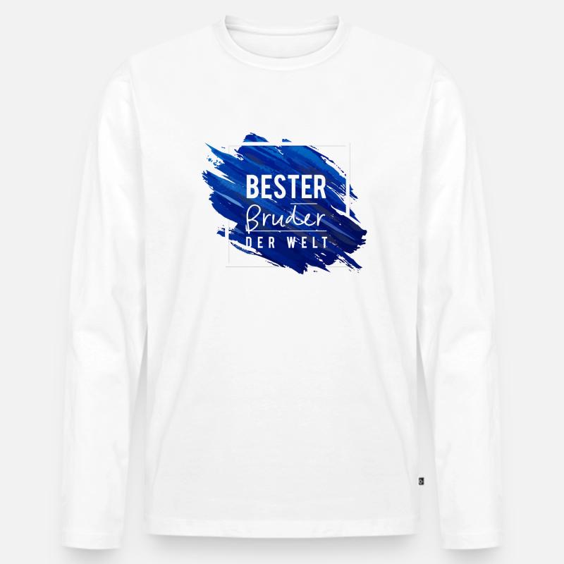 Bester Bruder der Welt 2 - Männer Premium Bio Langarmshirt - Weiß