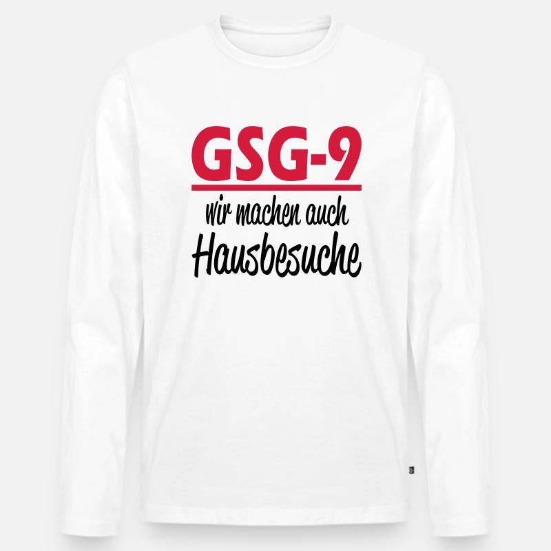 gsg9 - Männer Premium Bio Langarmshirt - Weiß