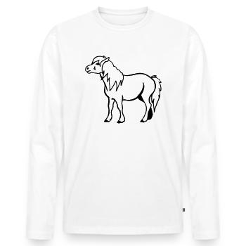 Poney - T-shirt manches longues Premium bio Homme - blanc - Devant - Nico (187cm)