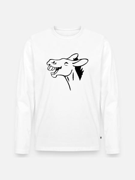 Rire âne - T-shirt manches longues Premium bio Homme - blanc