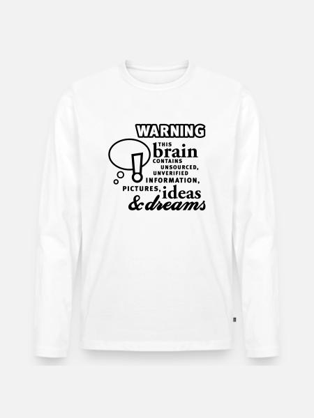 Brain - content - Brain - Content - 1C - Men's Premium Organic Long Sleeve Shirt - white