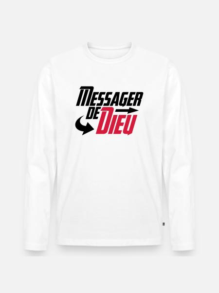 Messenger of God - Men's Premium Organic Long Sleeve Shirt - white