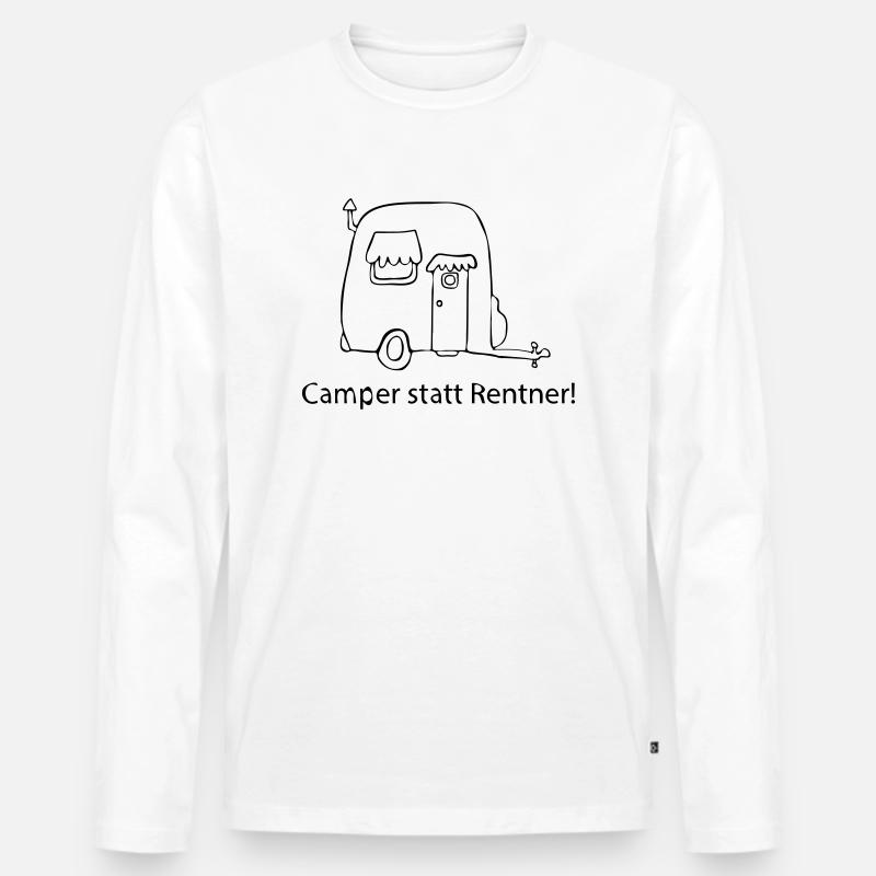 Camper statt Rentner! - Männer Premium Bio Langarmshirt - Weiß
