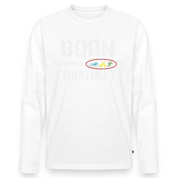 triathlon - Men's Premium Organic Long Sleeve Shirt - white - Front - Nico (187cm)