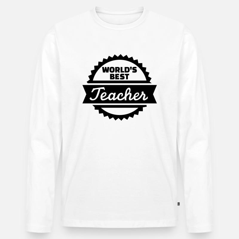 Lehrer - Männer Premium Bio Langarmshirt - Weiß
