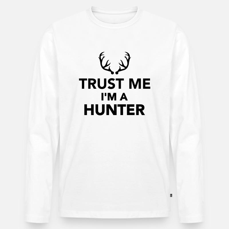 Jäger - Männer Premium Bio Langarmshirt - Weiß