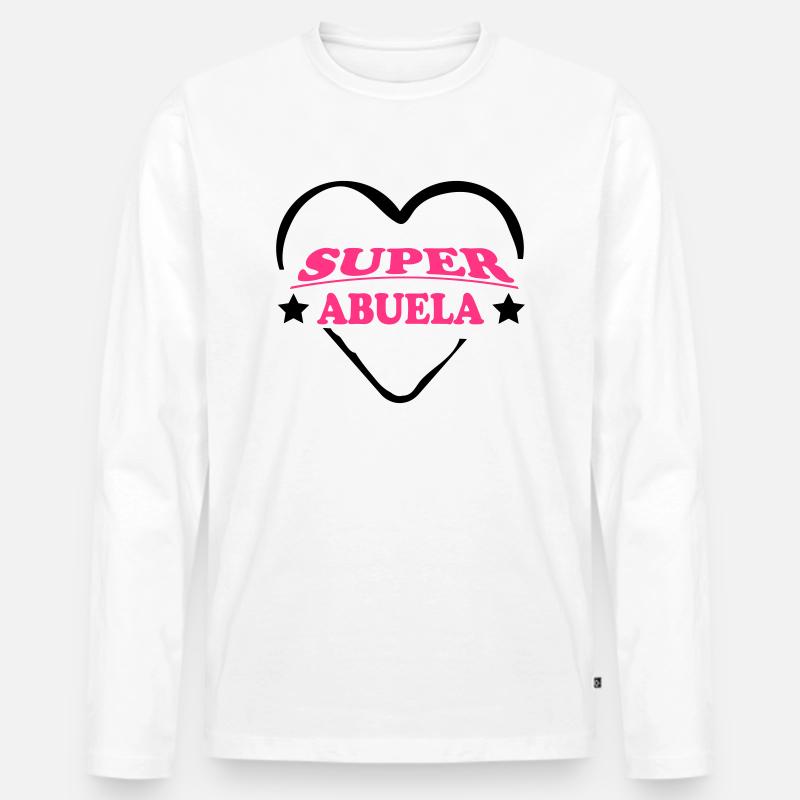 Super abuela 111 - Männer Premium Bio Langarmshirt - Weiß