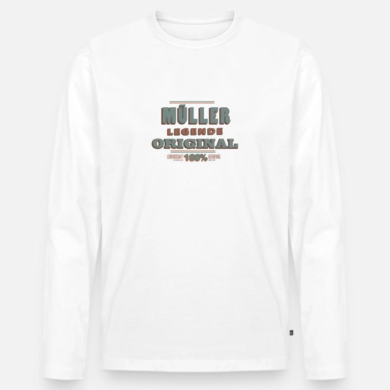 Müller - Männer Premium Bio Langarmshirt - Weiß