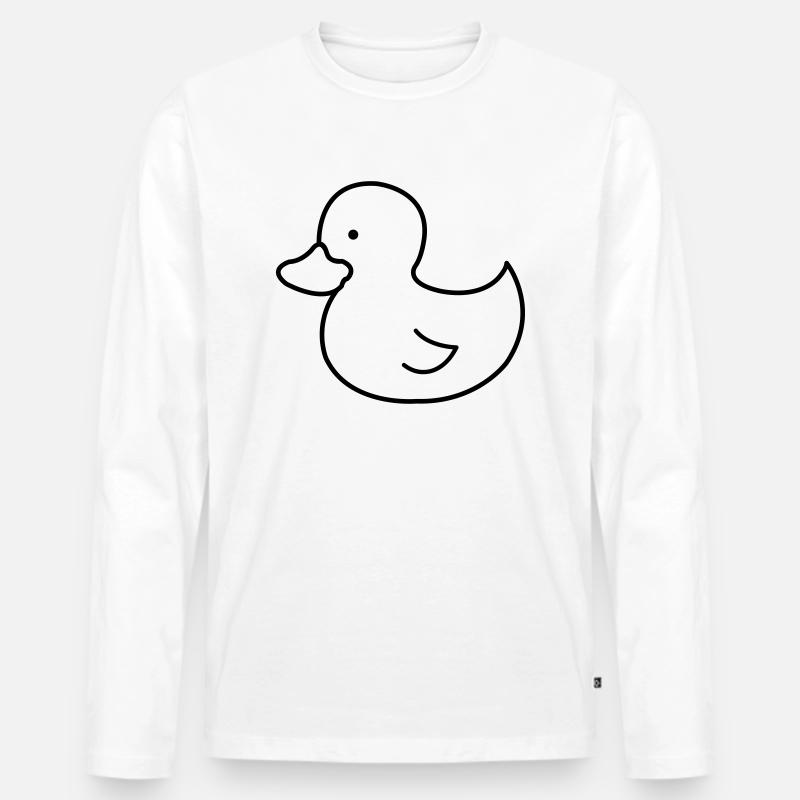 ente_01 - Männer Premium Bio Langarmshirt - Weiß