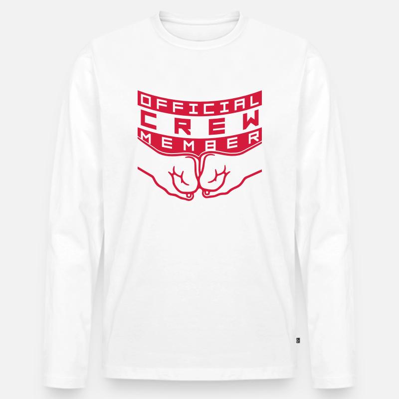 Team Official Crew - Männer Premium Bio Langarmshirt - Weiß