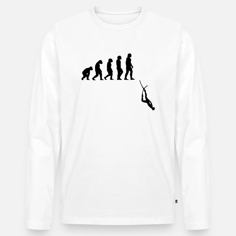 Evolution Apnée Plongée - T-shirt manches longues Premium bio Homme - blanc