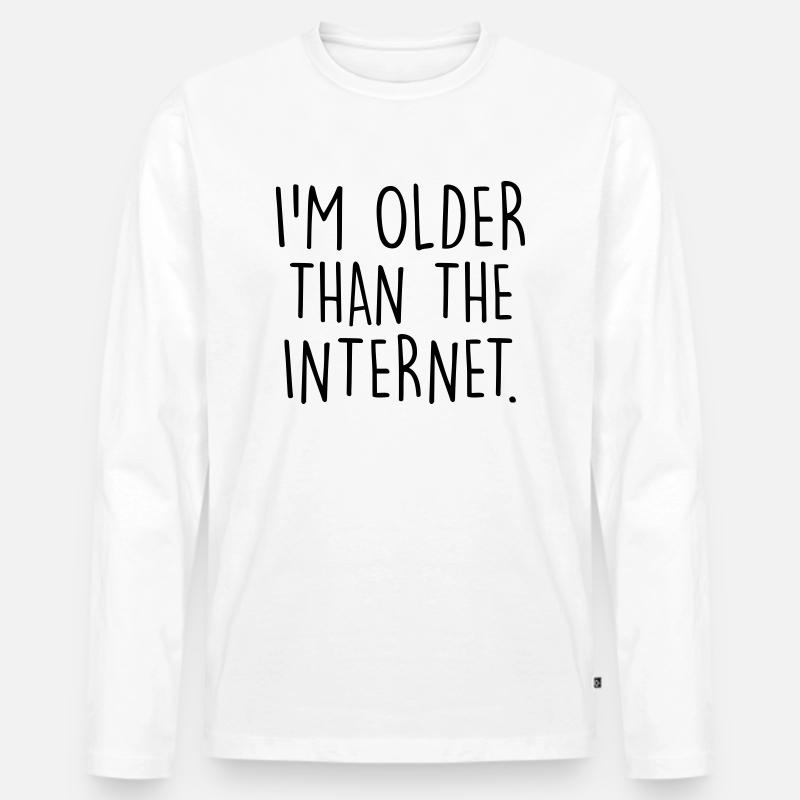 Älter als das Internet - Männer Premium Bio Langarmshirt - Weiß