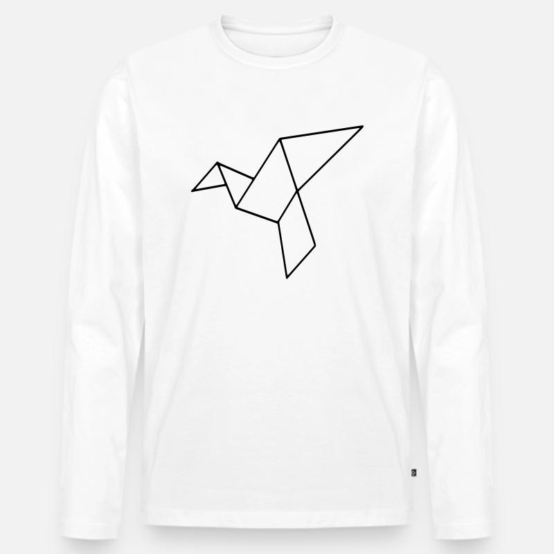 vogel - Männer Premium Bio Langarmshirt - Weiß