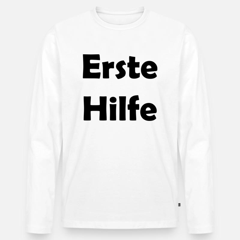 Erste Hilfe - Männer Premium Bio Langarmshirt - Weiß