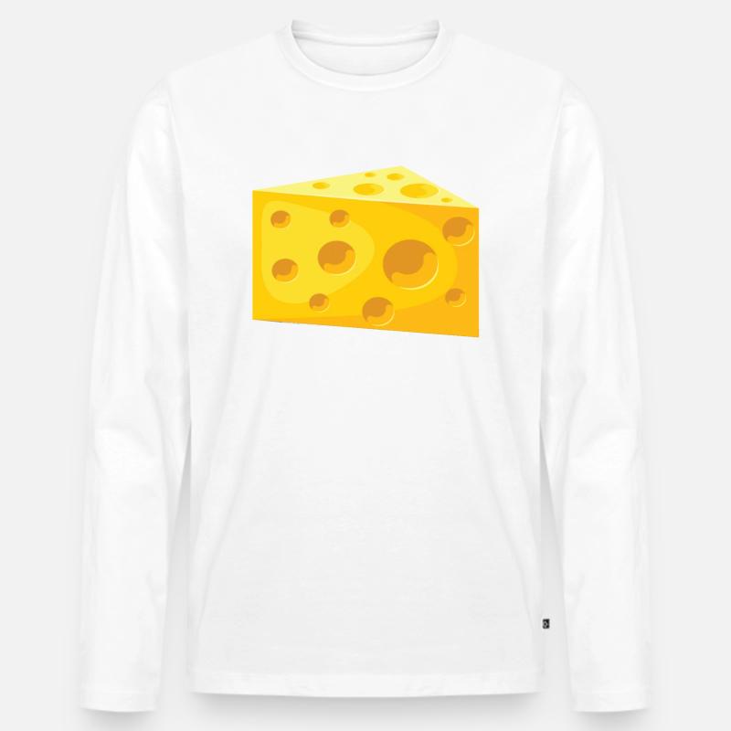 Käse - Männer Premium Bio Langarmshirt - Weiß