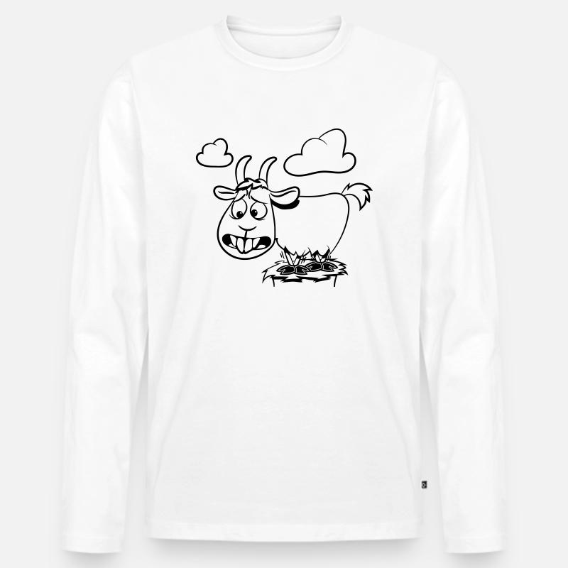 Ziege klettern berg - Männer Premium Bio Langarmshirt - Weiß