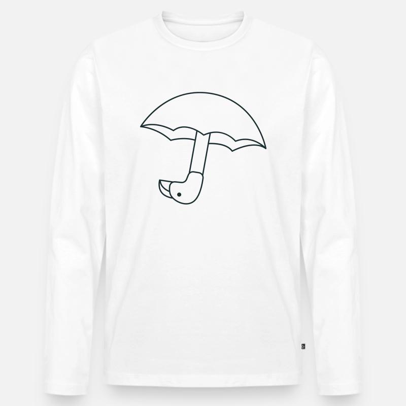 SÜSSER Vogelschirm - Männer Premium Bio Langarmshirt - Weiß