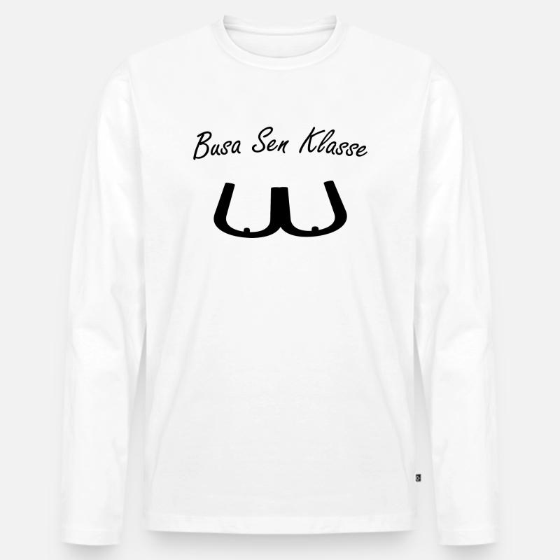Busa Sen Klasse - Männer Premium Bio Langarmshirt - Weiß