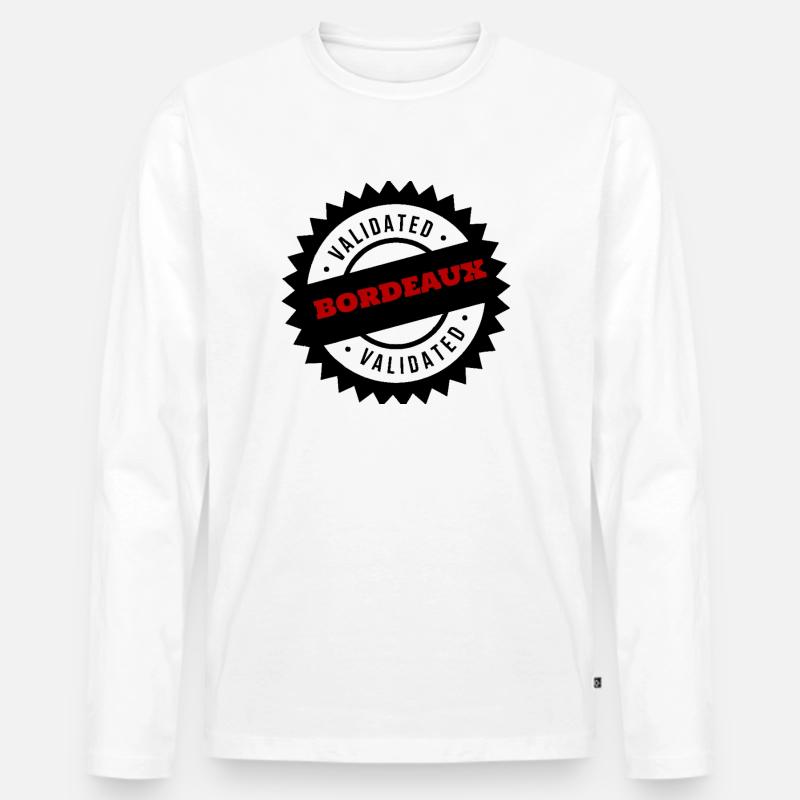 Bordeaux ist validiert - Männer Premium Bio Langarmshirt - Weiß