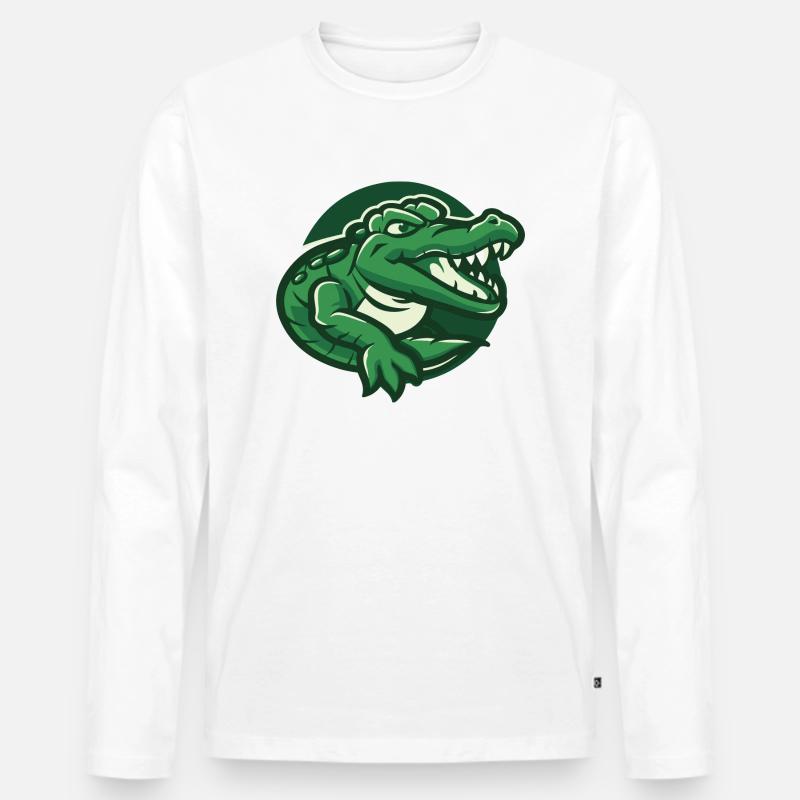 Hans das Krokodil - Männer Premium Bio Langarmshirt - Weiß