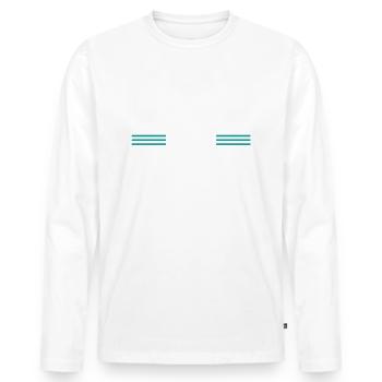 Bingo Hall Tshirts Bûcheron - T-shirt manches longues Premium bio Homme - blanc - Devant - Nico (187cm)