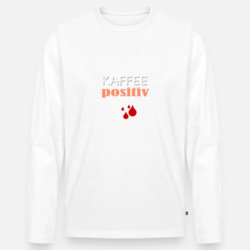 KAFFEEpositiv - Männer Premium Bio Langarmshirt - Weiß