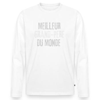 Meilleur grand-père du MONDE ! - T-shirt manches longues Premium bio Homme - blanc - Devant - Nico (187cm)