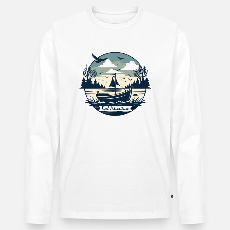 BOOTE, ROLLENABENTEUER - Männer Premium Bio Langarmshirt - Weiß