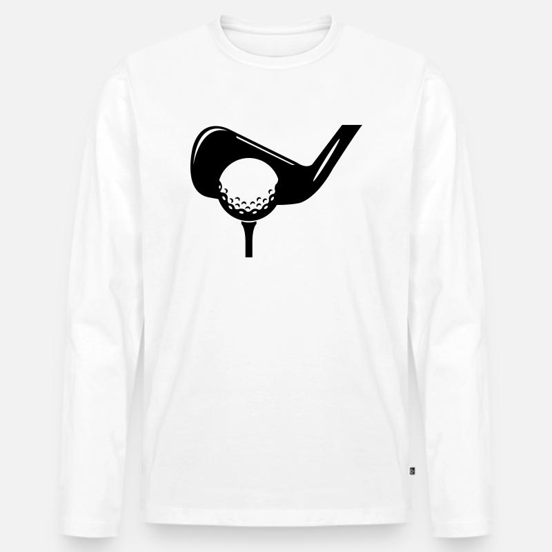 golf symbol - Männer Premium Bio Langarmshirt - Weiß