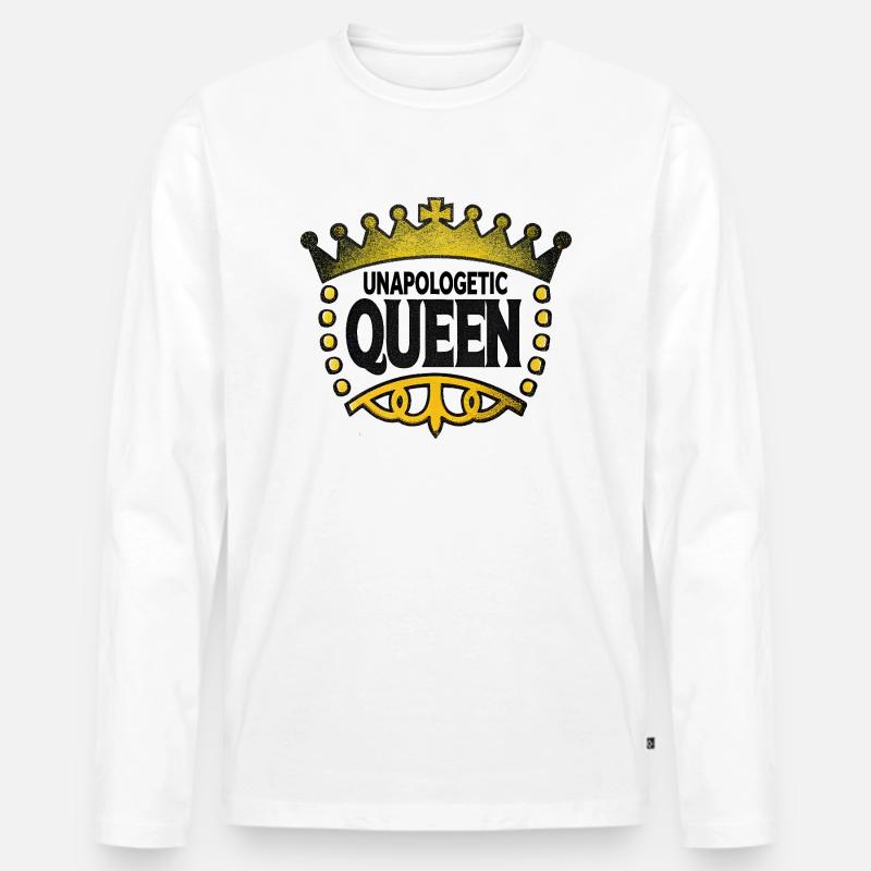 Unverfrorene Königin - Männer Premium Bio Langarmshirt - Weiß