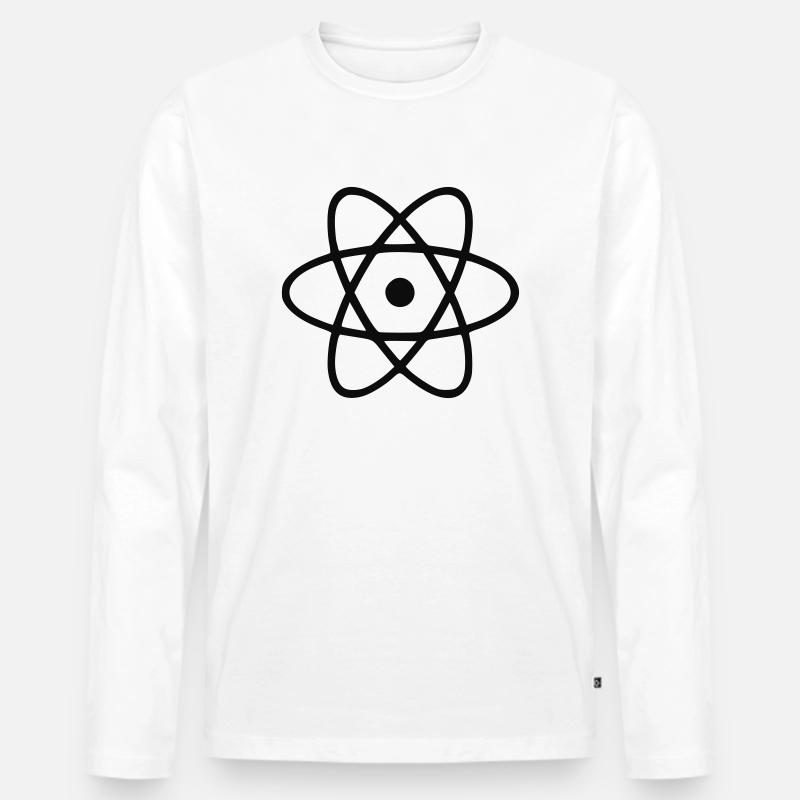 Atom - Männer Premium Bio Langarmshirt - Weiß