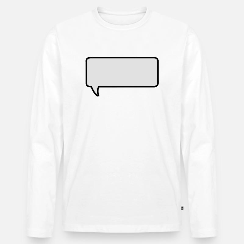 sprechblase mit deinem text - Männer Premium Bio Langarmshirt - Weiß