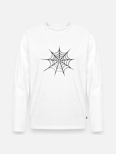 spider web halloween - Men's Premium Organic Long Sleeve Shirt - white